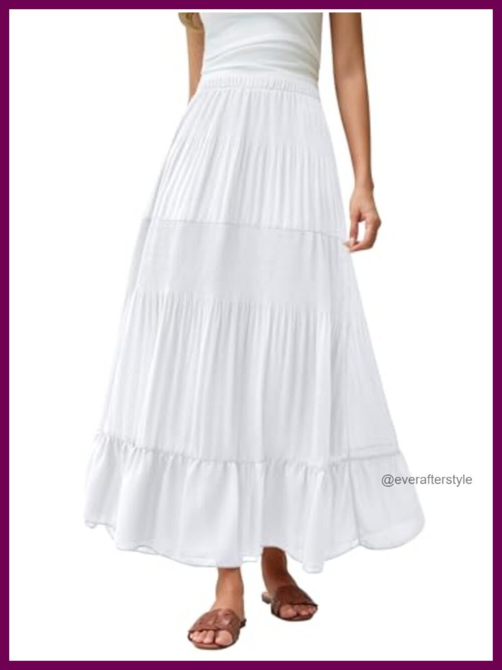 Chiffon A-Line Maxi Skirt High Waist Flowy Boho Long Skirt